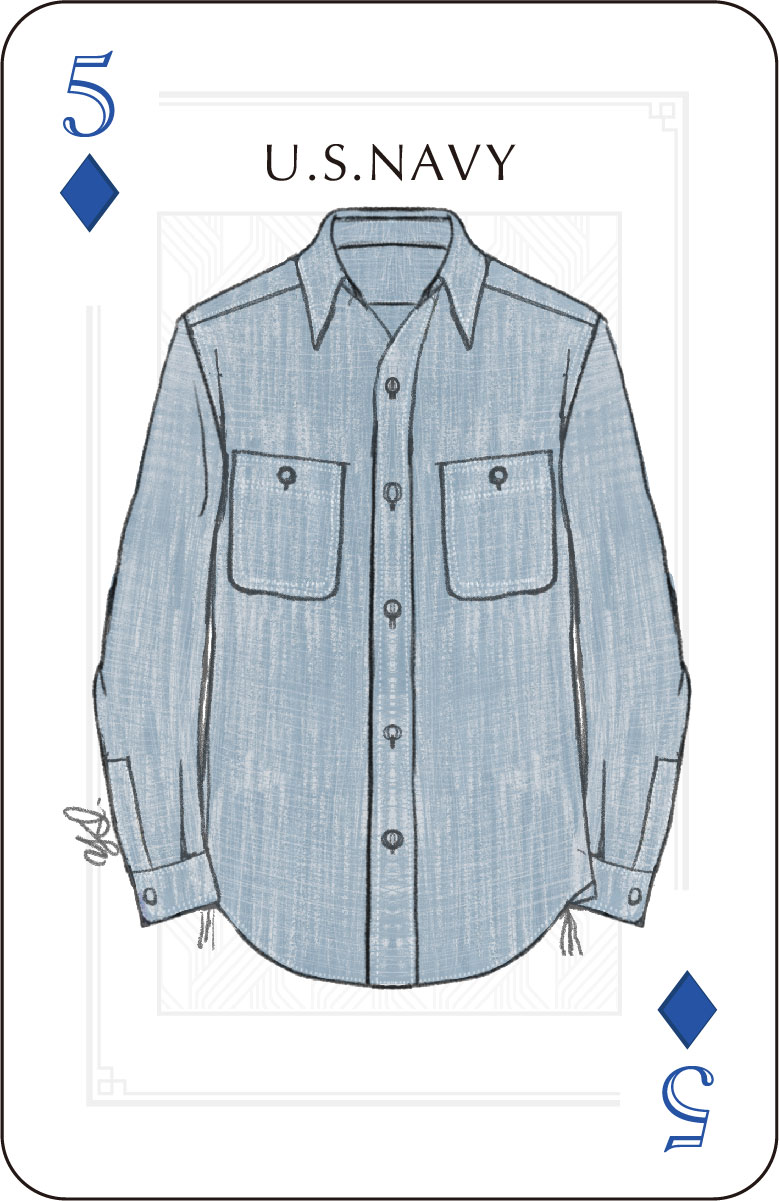 USNavyWorkShirtシャンブレーシャツイラスト