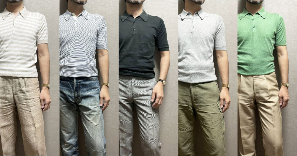 訳アリ　スメドレー　コットン　黒　XS　長袖ニットポロ　春夏　ジョンスメドレー　コットンニット　ポロシャツ JOHN SMEDLEY（ポロシャツ）のフリマアイテム一覧