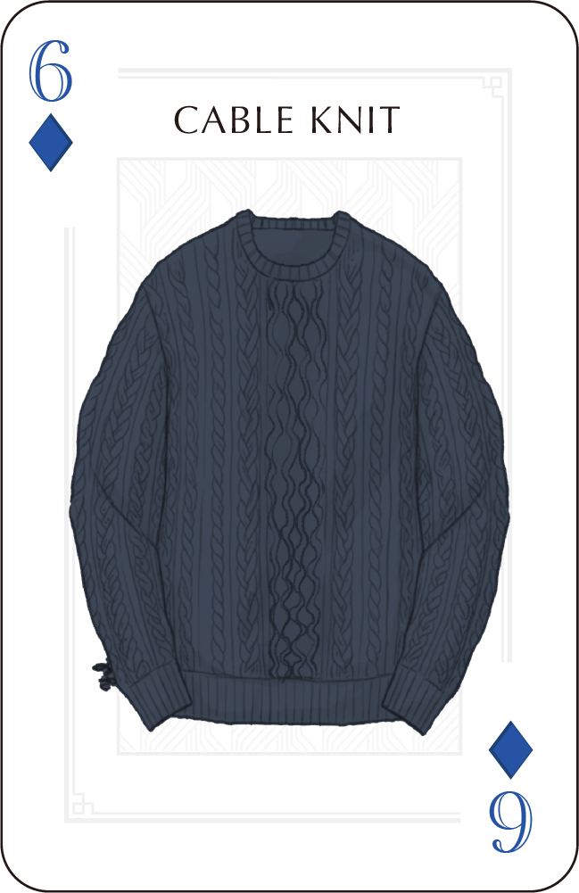 6♦ケーブルニット